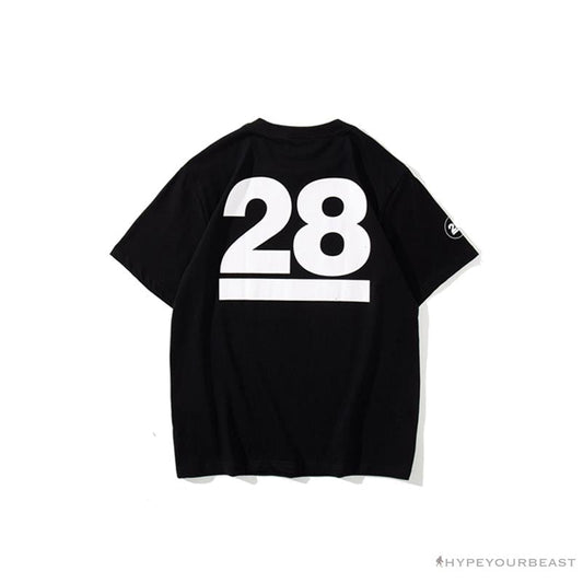 BAPE Ape Man Head 28th Anniversary Camouflage Color Block Tee Shirt 'BLACK'
