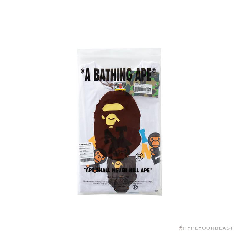 BAPE Baby Milo Color Letter Monkey Tee Shirt 'WHITE'