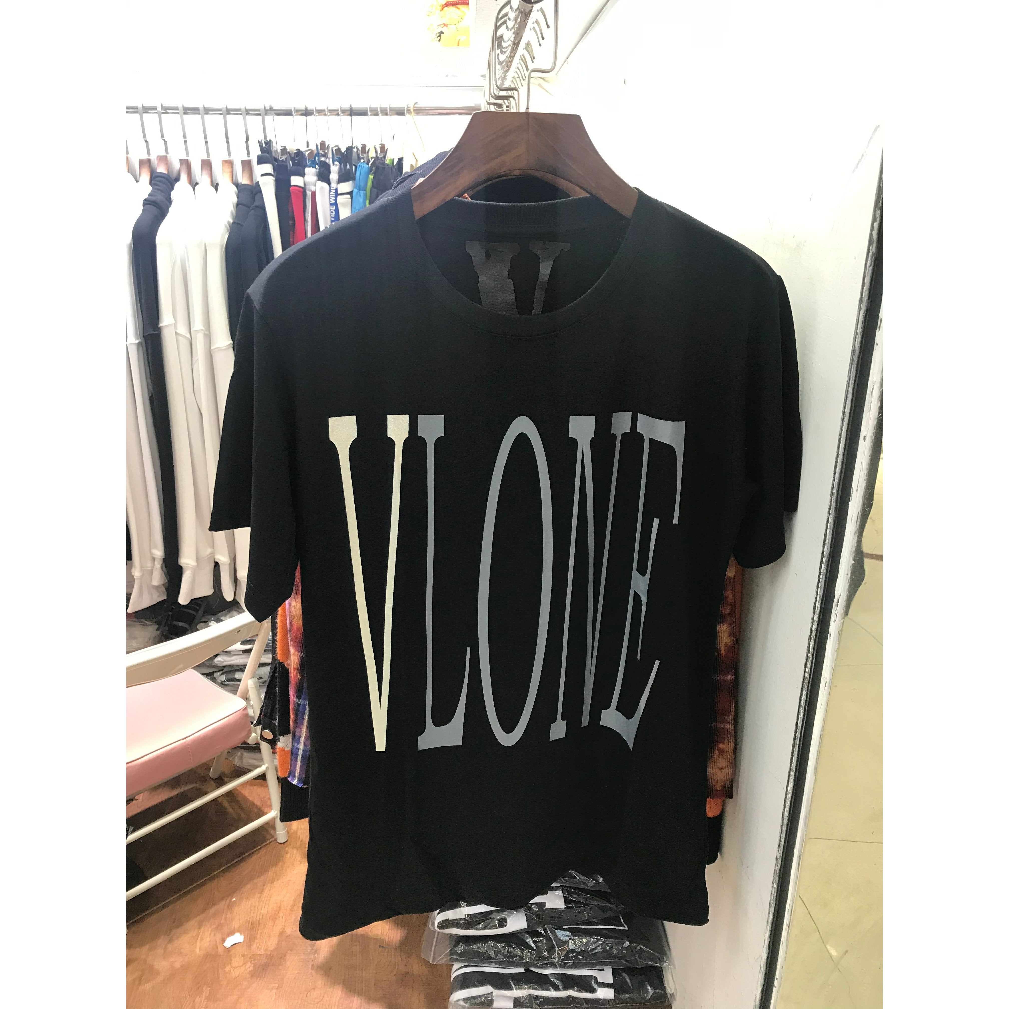 Vlone Black and Silver Tee Shirt