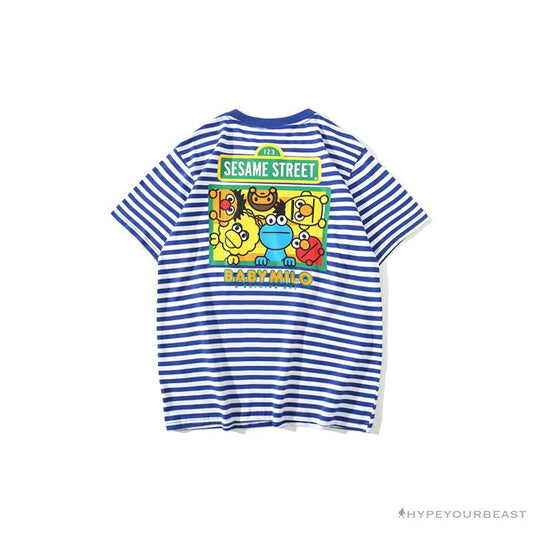 BAPE Baby Milo Sesame Street Striped Tee Shirt 'BLUE'