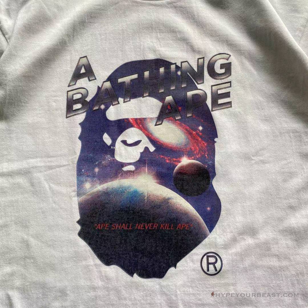 Bape Tee Shirt White Galaxy