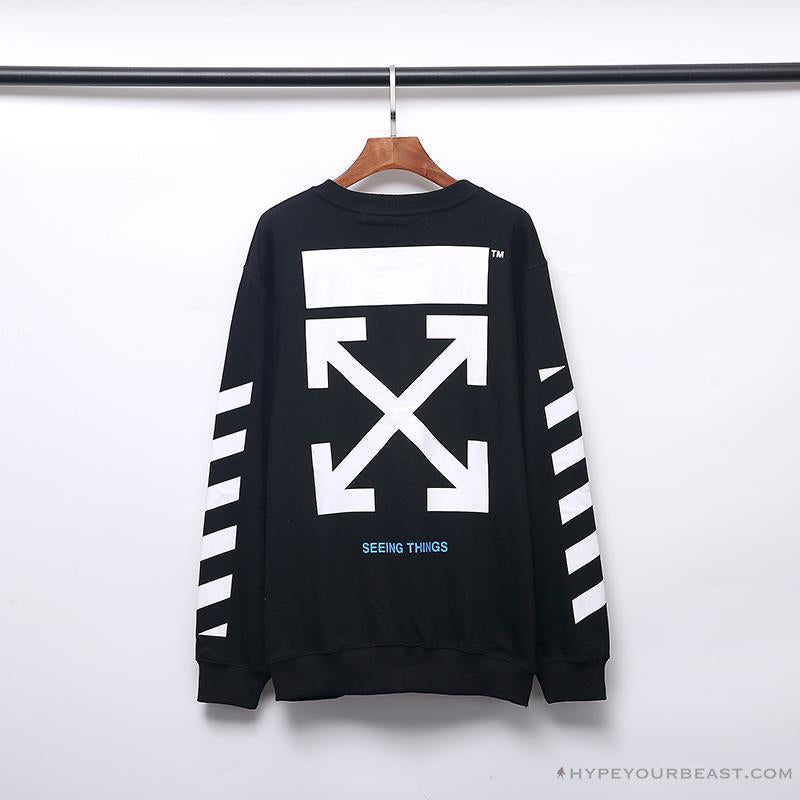 OFF-WHITE Classic Basic Cotton Terry Round Long Sleeve Shirt 'BLACK'