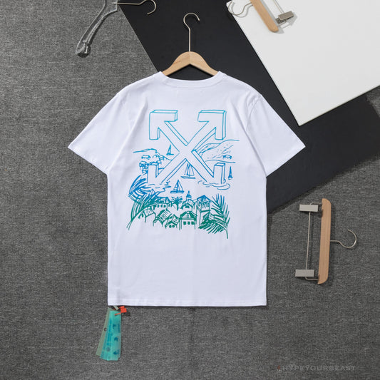 OFF-WHITE Tropical Landscape Tee Shirt 'WHITE'