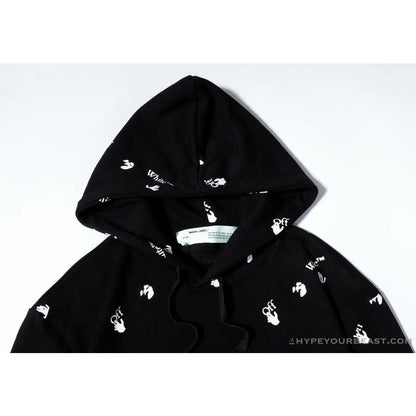 OFF-WHITE Classic Print Hoodie 'BLACK'