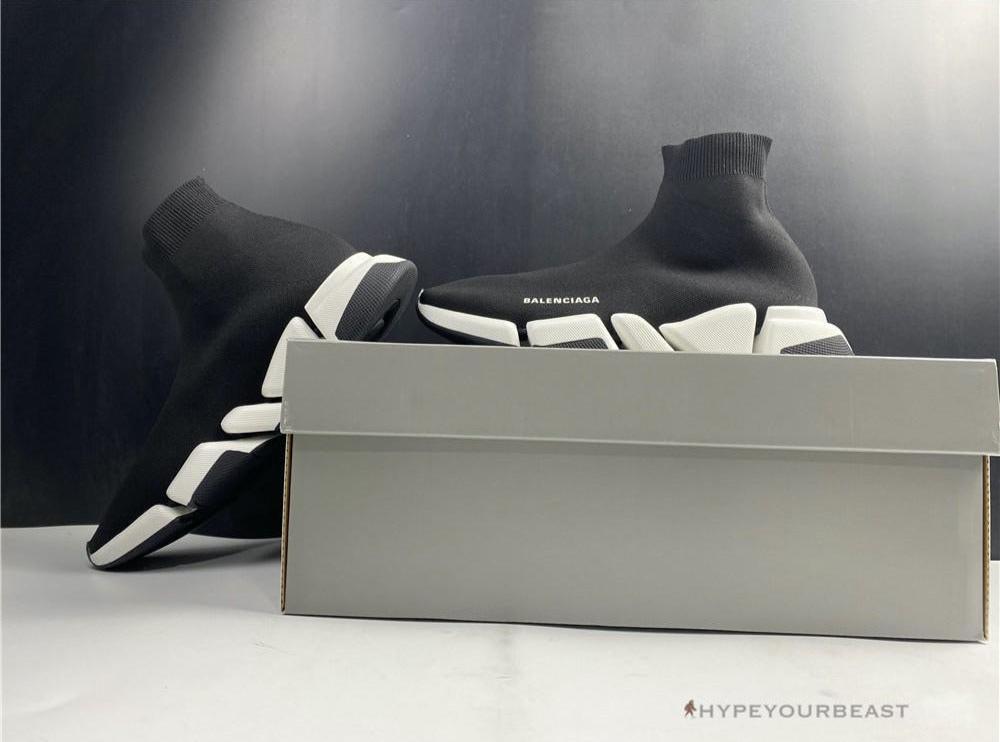 BCG Sock Sneakers Black / White Sole