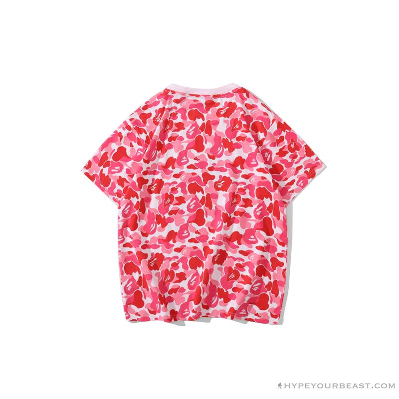 BAPE Ape Head Star Camouflage Shading Tee Shirt 'PINK'
