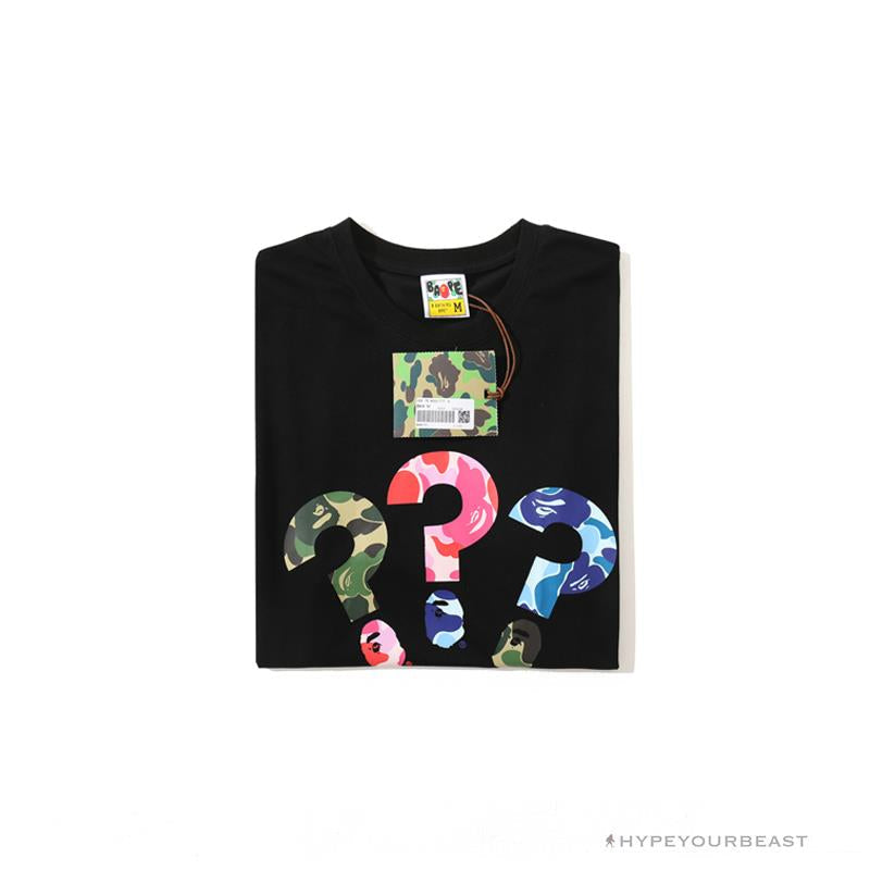 BAPE Camouflage Three-Color Question Mark Tee Shirt 'BLACK'