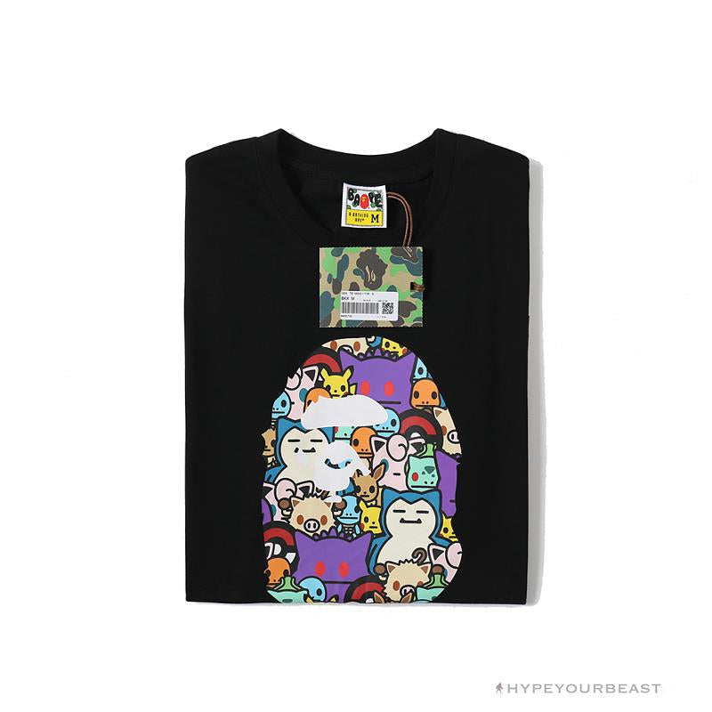 BAPE Pokémon Co-branded Ape Head Tee Shirt 'BLACK'