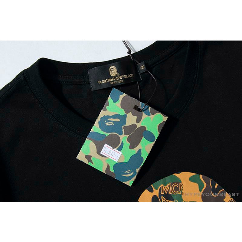 BAPE x MCM Camouflage Ape Head Tee Shirt 'BLACK'