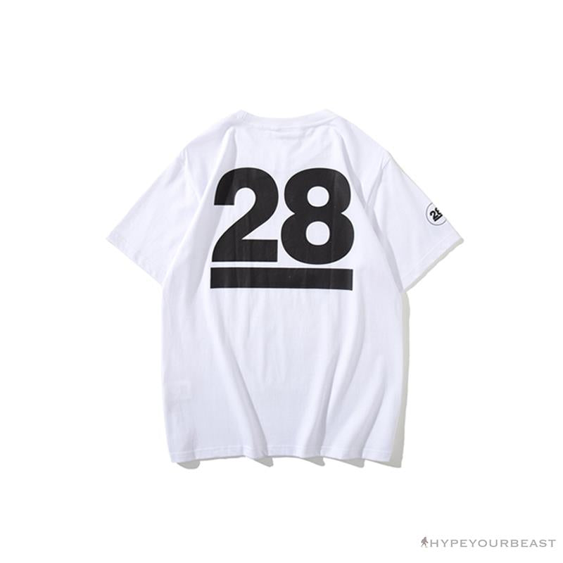 BAPE Ape Man Head 28th Anniversary Camouflage Color Block Tee Shirt 'WHITE'
