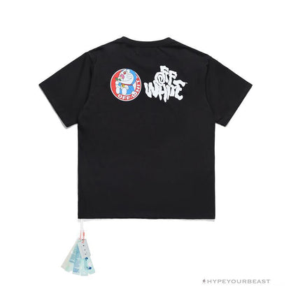 OFF-WHITE Graffiti Letter Doraemon Tee Shirt ' BLACK'