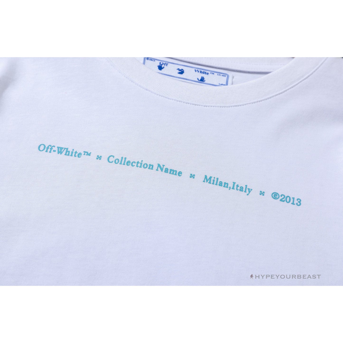 OFF-WHITE Light Blue Marker Draw Pattern Tee Shirt 'WHITE'