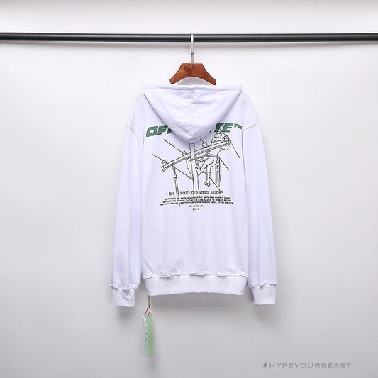 OFF-WHITE Hand-Painted Utility Pole Worker Hoodie 'WHITE'