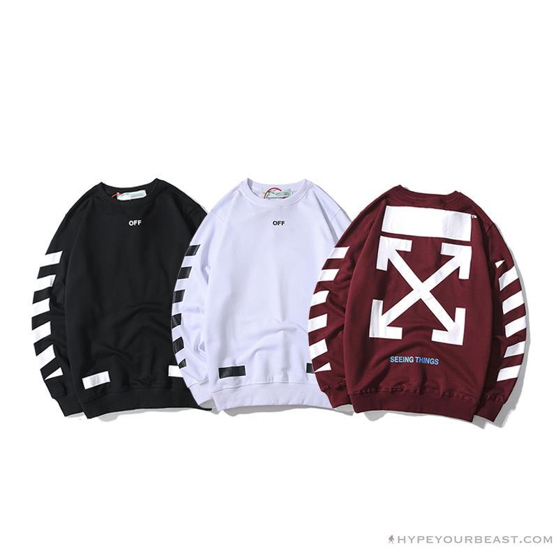 OFF-WHITE Classic Basic Cotton Terry Round Long Sleeve Shirt 'BLACK'