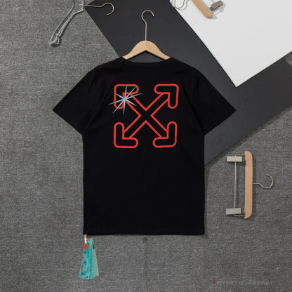 OFF-WHITE Red Flash Cross Arrow Tee Shirt 'BLACK'
