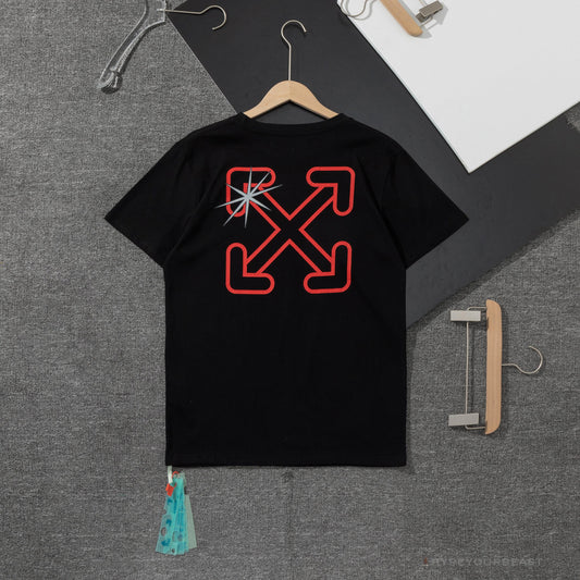 OFF-WHITE Red Flash Cross Arrow Tee Shirt 'BLACK'