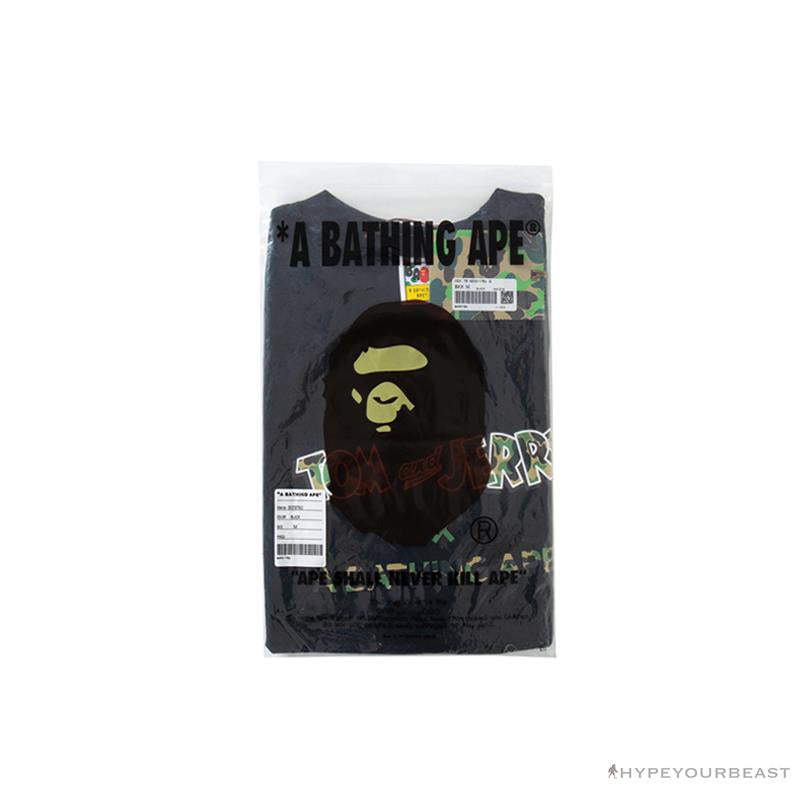 BAPE Little Ape Head Tom and Jerry Chase Tee Shirt 'BLACK'