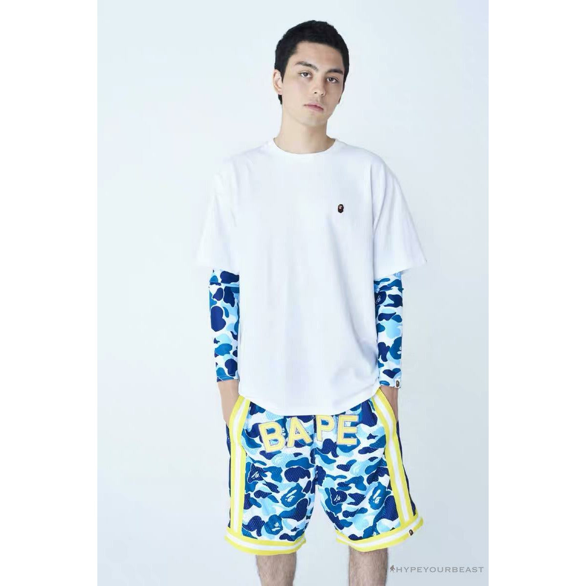 BAPE Classic Embroidered Logo Ape Head Tee Shirt 'WHITE'