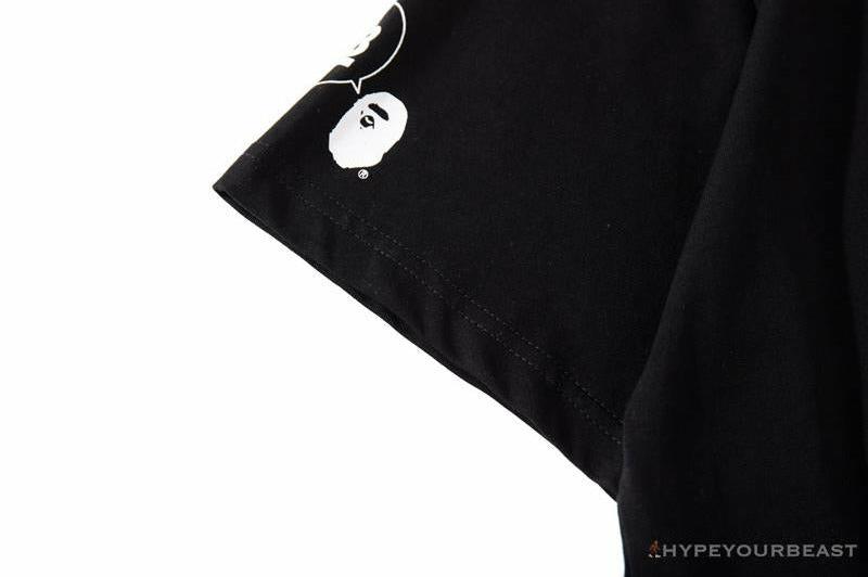 BAPE Ape Man Head 28th Anniversary Camouflage Color Block Tee 'BLACK'