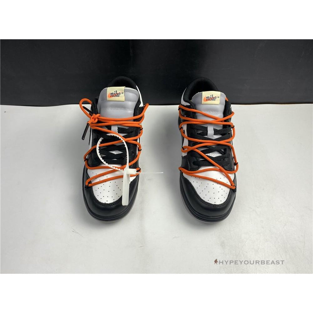 Off White X Nike Dunk Low Black Orange Lace