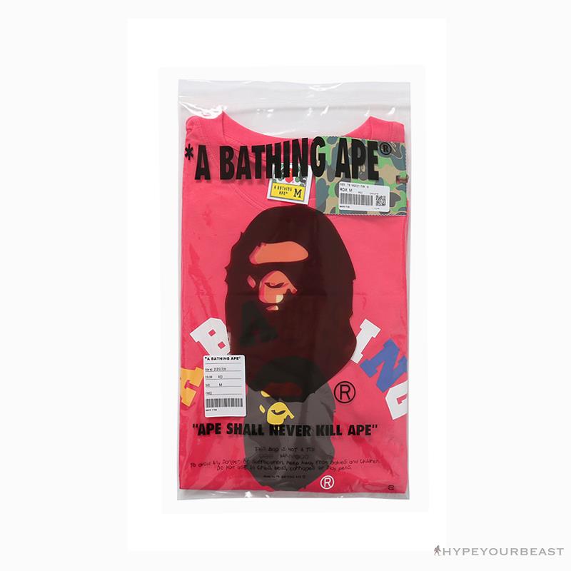 BAPE Little Ape Head Colorful Classic Tee Shirt 'PINK'