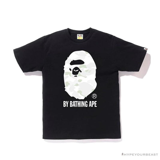 BAPE Luminous Spots Camouflage Great Ape Man White Head Cotton Short Sleeve Tee Shirt 'BLACK'