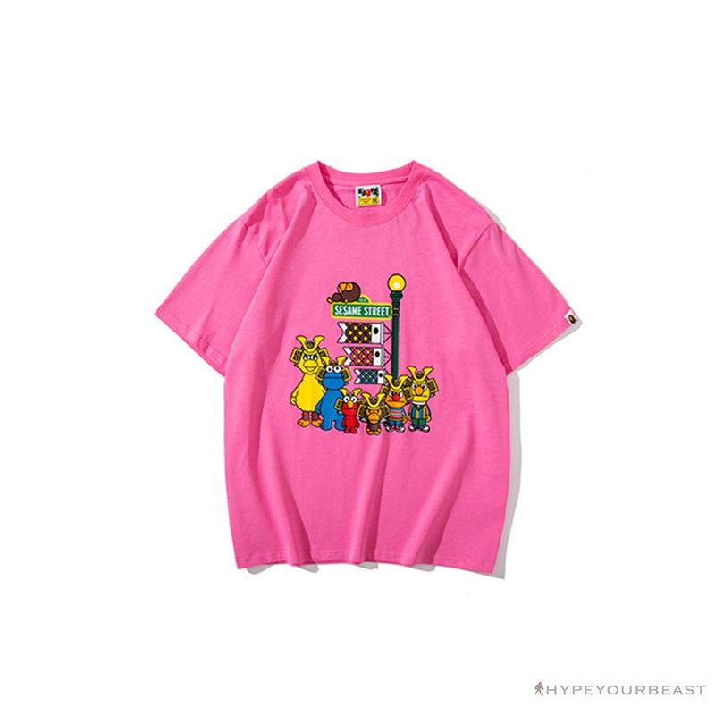 BAPE Baby Milo Sesame Street Carp Streamer Tee Shirt 'PINK'