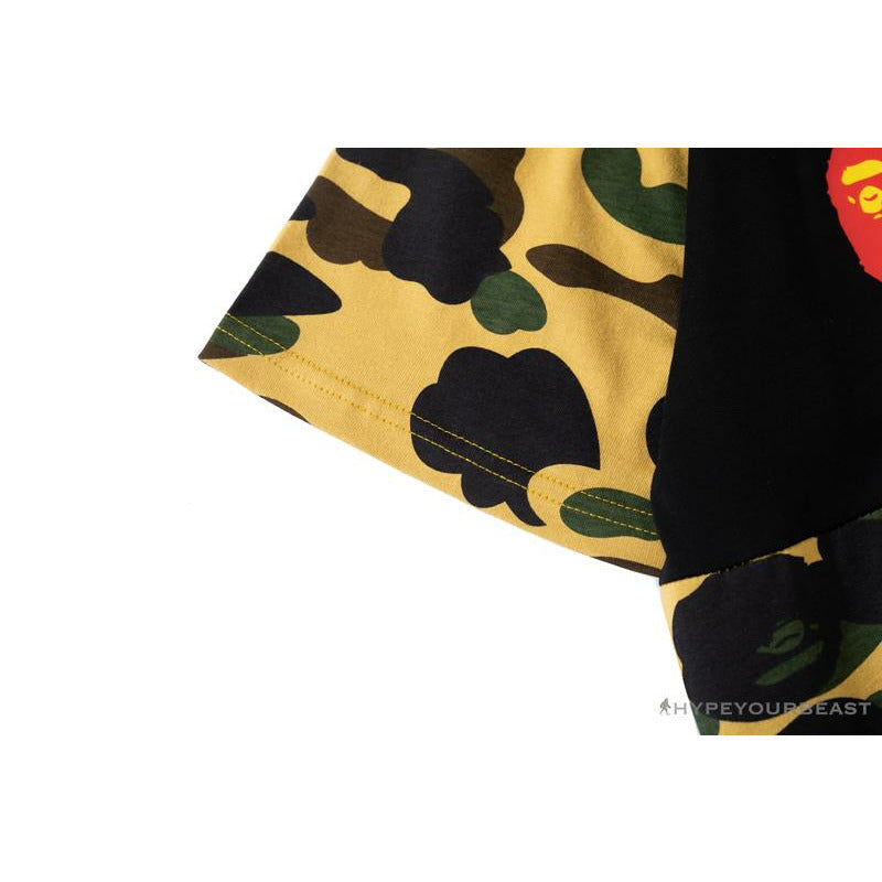 BAPE KIDS Color Ape Head Camouflage Tee Shirt 'YELLOW'