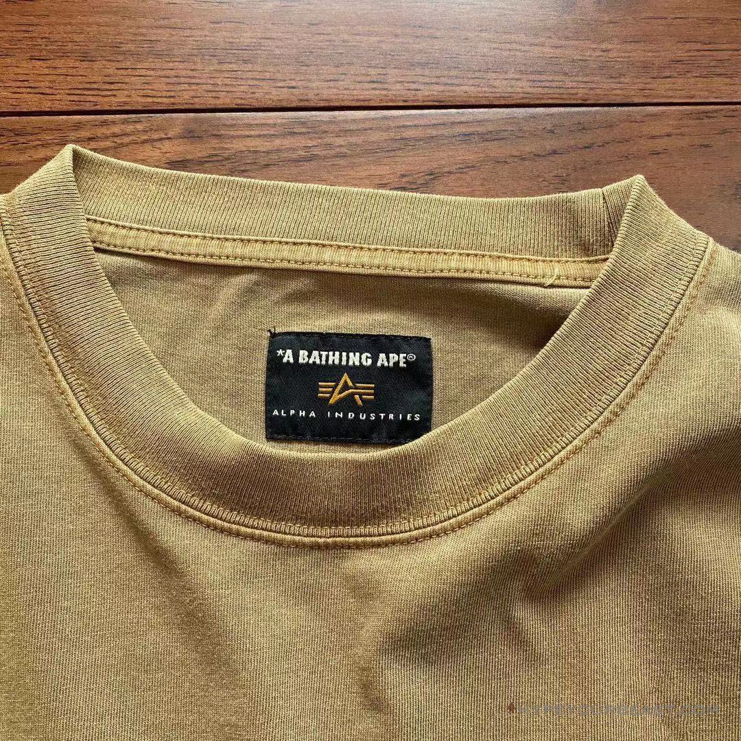 Bape Long Sleeve Tee Shirt Brown