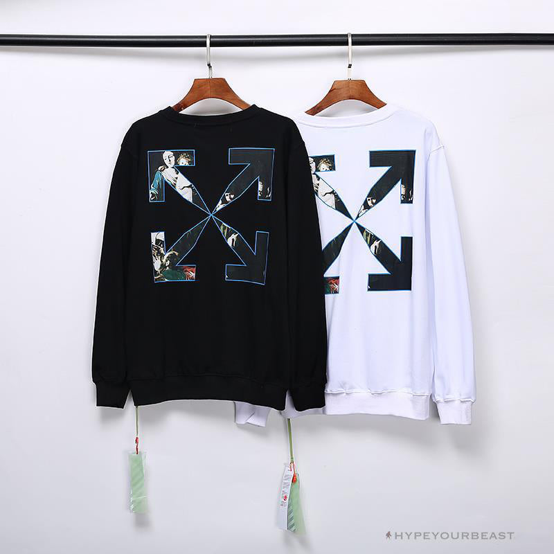 OFF-WHITE New Madonna Painting Cotton Terry Long Sleeve Shirt 'BLACK'