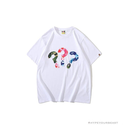 BAPE Camouflage Three-Color Question Mark Tee Shirt 'WHITE'