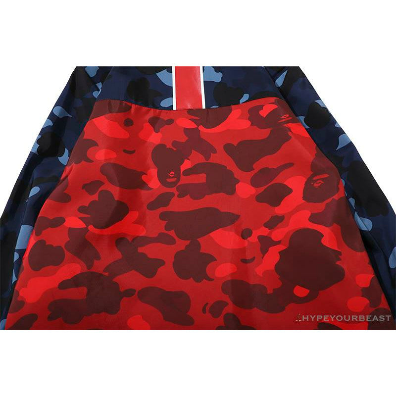 BAPE x PSG Paris Saint-Germain Camouflage Blue-Red Hoodie