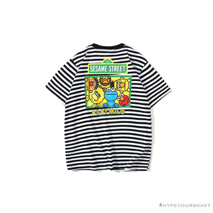 BAPE Baby Milo Sesame Street Striped Tee Shirt 'BLACK'