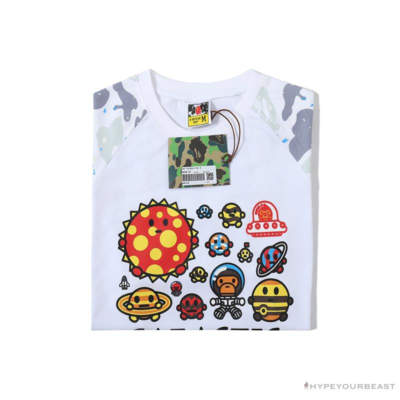 BAPE Baby Milo Galaxy Astronaut Luminous Tee Shirt 'WHITE'