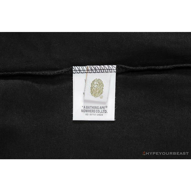 BAPE Classic Embroidered Logo Ape Head Tee Shirt 'BLACK'