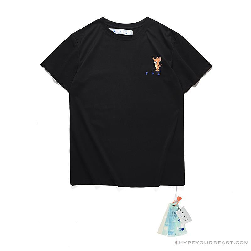 OFF-WHITE Classic Animated Tom and Jerry Arrow Tee Shirt 'BLACK'