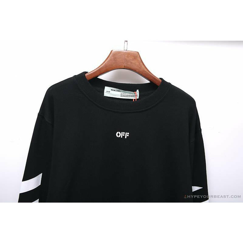 OFF-WHITE Classic Basic Cotton Terry Round Long Sleeve Shirt 'BLACK'