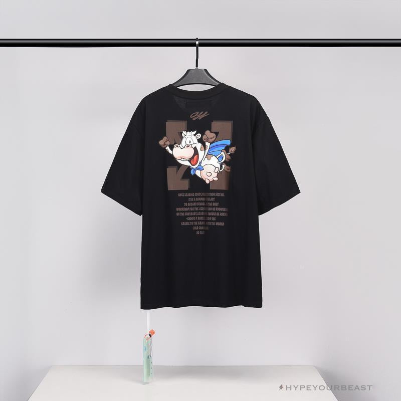 OFF-WHITE Arrow Flying Cow Tee Shirt 'BLACK'