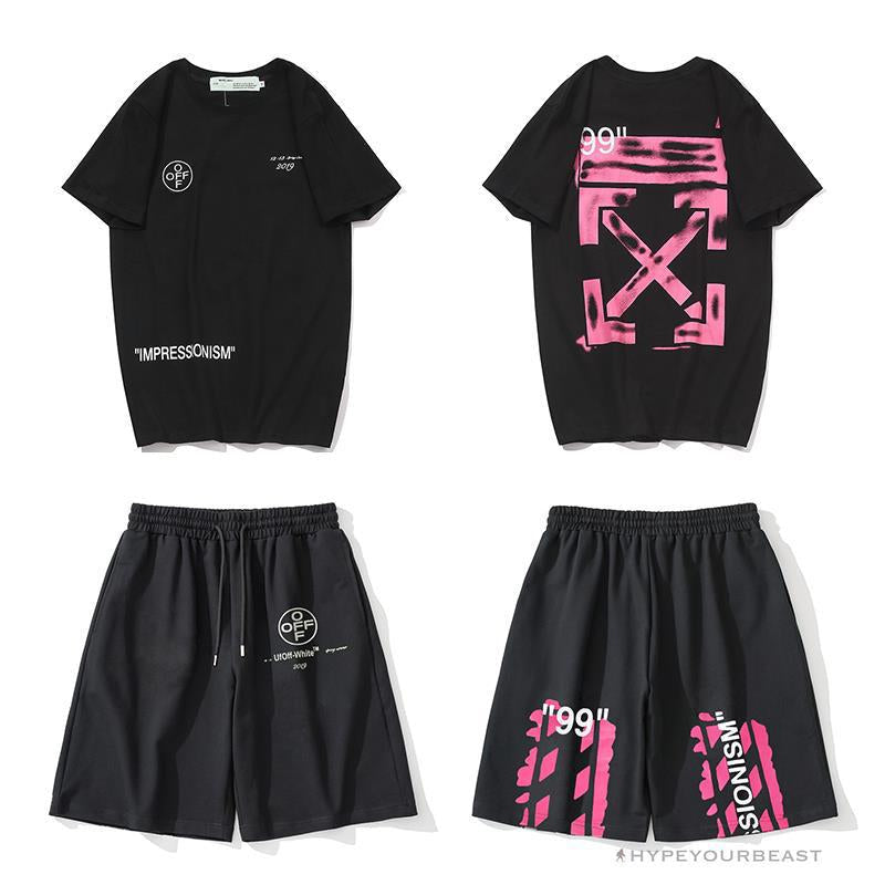 OFF-WHITE 99 x Pink Arrow Shorts 'BLACK'