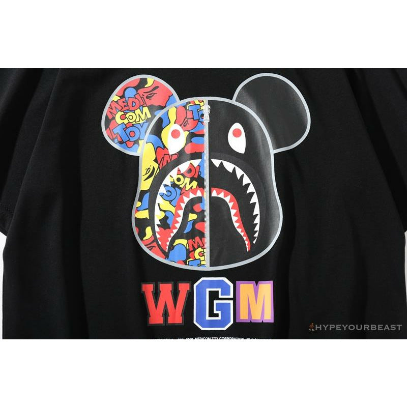 BAPE Violent Bear Color Stitching Tee Shirt 'BLACK'