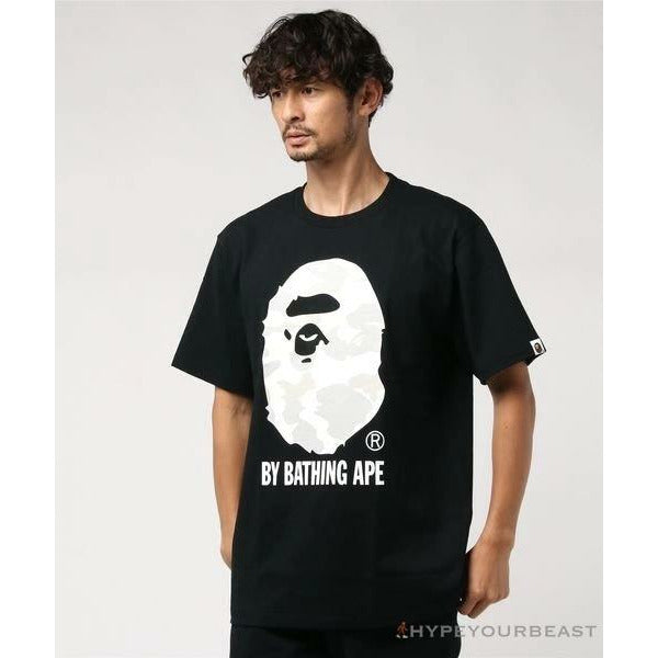 BAPE Luminous Spots Camouflage Great Ape Man White Head Cotton Short Sleeve Tee Shirt 'BLACK'