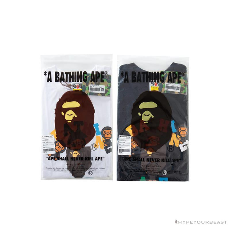 BAPE Baby Milo Color Letter Monkey Tee Shirt 'WHITE'