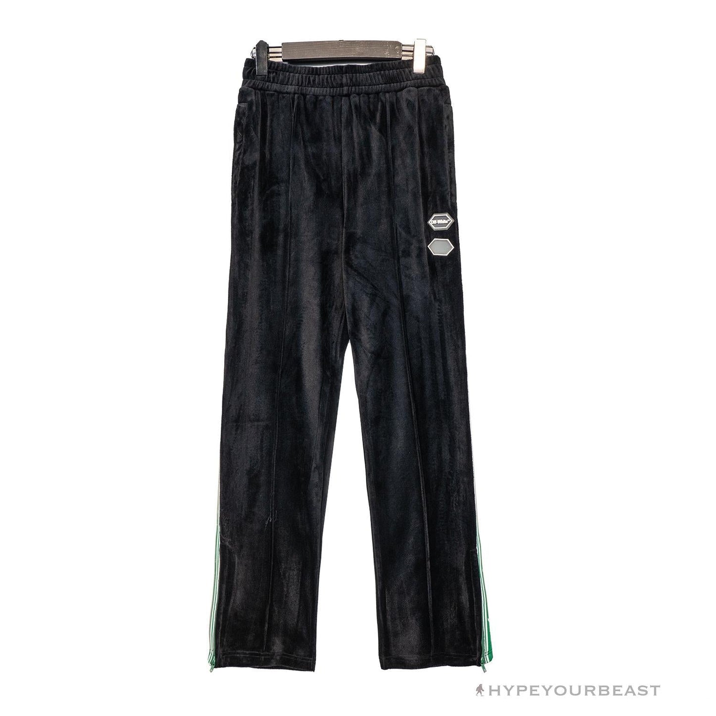 OFF-WHITE Side Webbing Casual Green Letter Pants