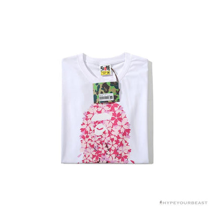 BAPE Japan Limited Edition Pink Cherry Tree Tee Shirt 'WHITE'