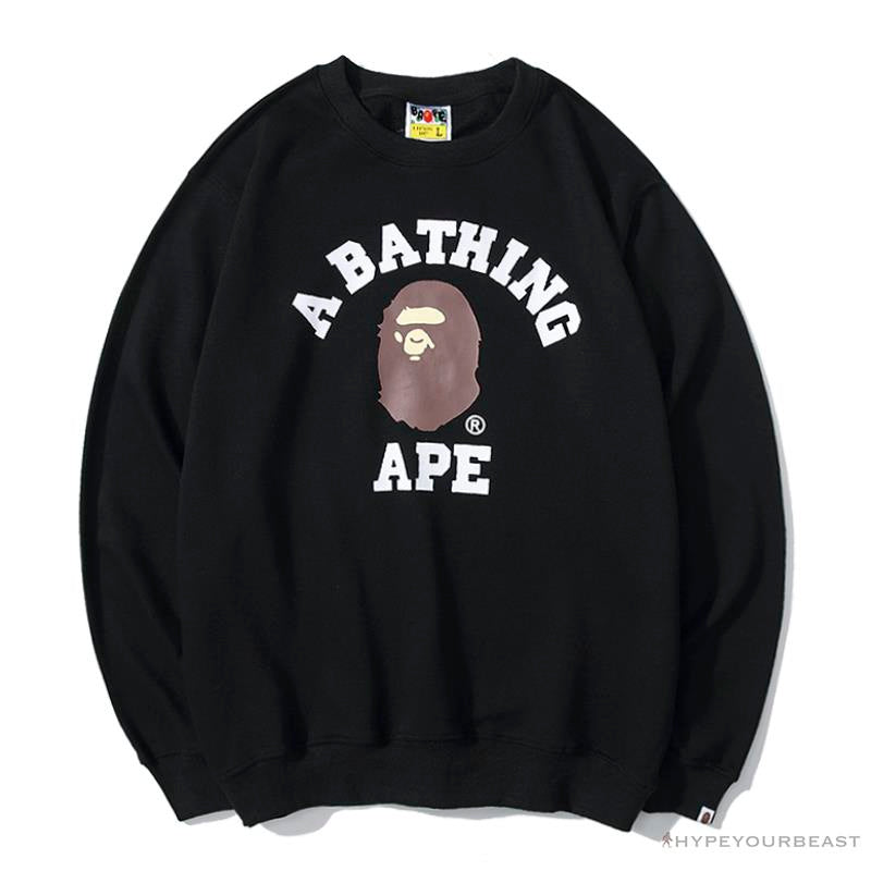 BAPE x Bathing Ape Head Long Sleeve Shirt 'BLACK'
