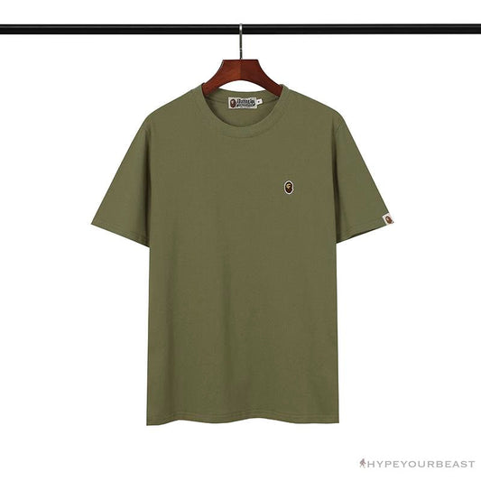 BAPE Classic Embroidered Logo Ape Head Tee Shirt 'GREEN'