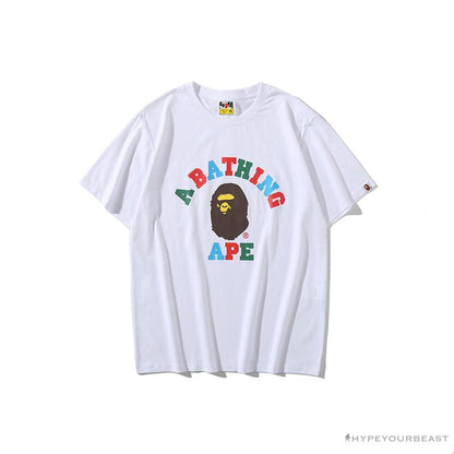 BAPE Little Ape Head Colorful Classic Tee Shirt 'WHITE'