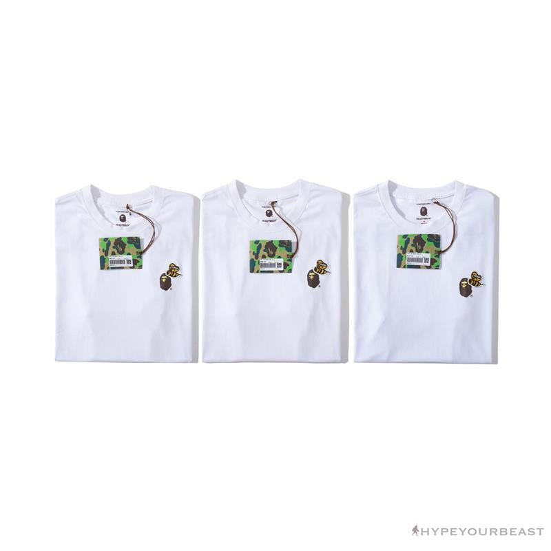 BAPE Readymade Small Bee Camouflage Letter Tee Shirt 'GREEN'