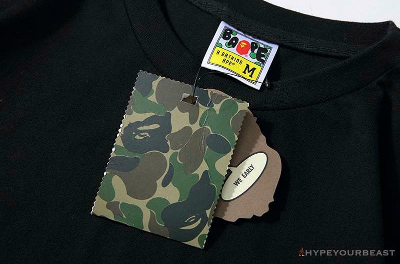 BAPE APES TOGETHER English Alphabet Ape Head Long Sleeve Shirt 'BLACK'