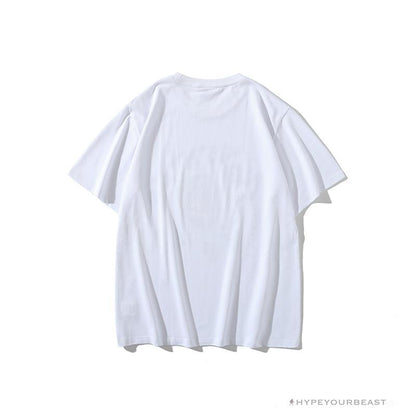 BAPE Messy Letters Upside Down Little Ape Head Tee Shirt 'WHITE'